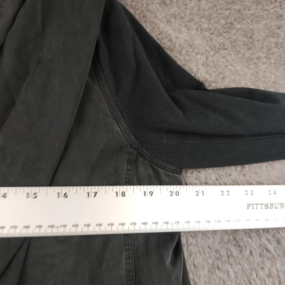 Lululemon Black Hooded Wrap Cardigan Jacket Thumbholes Pockets Size 6 Womens